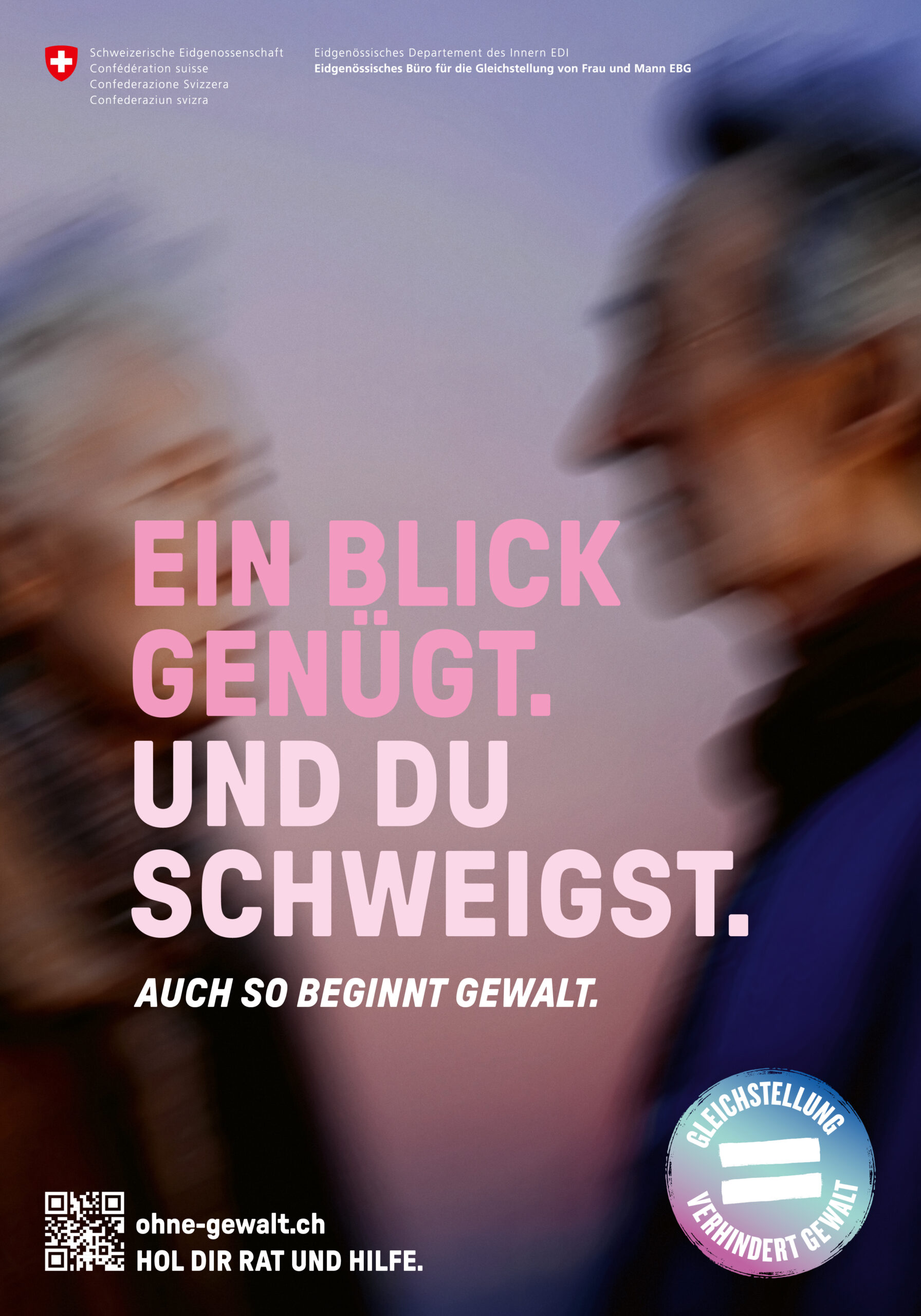 Plakat Weltformat F4 «Ein Blick genügt.»