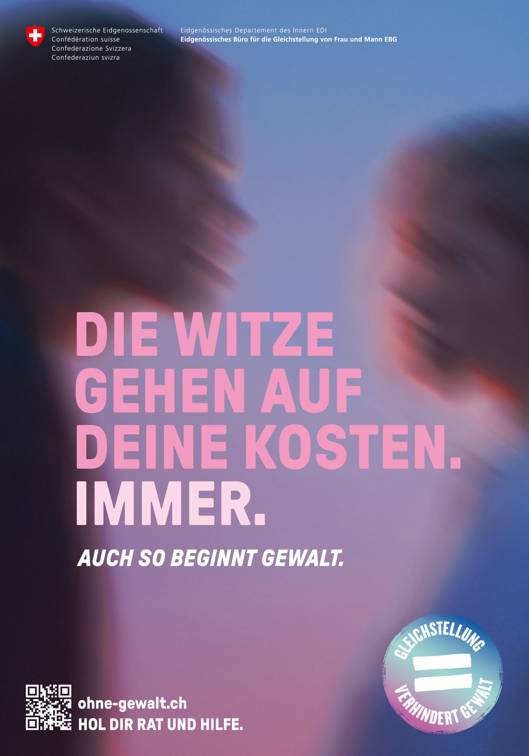 Plakat Weltformat F4 «Die Witze gehen auf deine Kosten.»